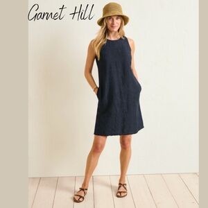 Harborside 100% Linen Fringe-Hem Dress Garnet Hill